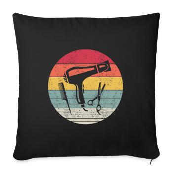 Coiffure coiffure Coiffure Hairstylist - Housse de coussin décorative 45 x 45 cm - noir - Devant