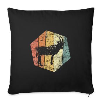 Goat vintage goat - Sofa pillowcase 17,3'' x 17,3'' (45 x 45 cm) - black - Front