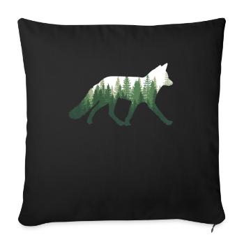 Fuchs Natur Wald - Sofakissenbezug 45 x 45 cm - Schwarz - Vorne