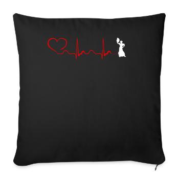 Flamenco Heartbeat And Heart - Sofa pillowcase 17,3'' x 17,3'' (45 x 45 cm) - black - Front