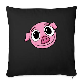 Schwein - Sofakissenbezug 45 x 45 cm - Schwarz - Vorne