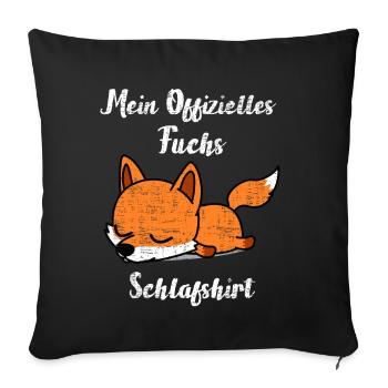 Fuchs Schlafshirt - Sofakissenbezug 45 x 45 cm - Schwarz - Vorne