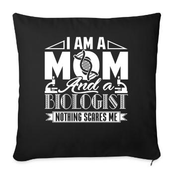 Biologist I'm A Mom And A Biologist - Sofa pillowcase 17,3'' x 17,3'' (45 x 45 cm) - black - Front
