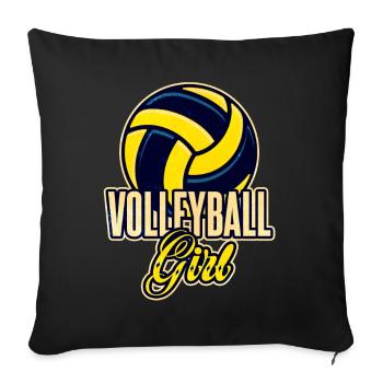 Femmes Volley-ball fille cadeau - Housse de coussin décorative 45 x 45 cm - noir - Devant