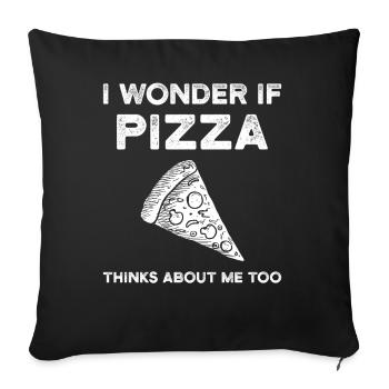 Pizza - Housse de coussin décorative 45 x 45 cm - noir - Devant
