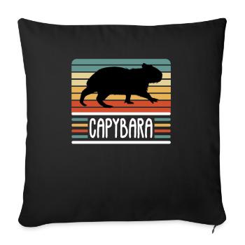 Capybara Capibara Water Pig Lover Rodent - Sofa pillowcase 17,3'' x 17,3'' (45 x 45 cm) - black - Front