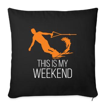 Wakeboarder This is my Weekend Wakeboarding - Housse de coussin décorative 45 x 45 cm - noir - Devant
