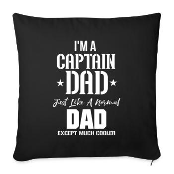 Capitaine de bateau yacht yacht nautique marin nautique - Housse de coussin décorative 45 x 45 cm - noir - Devant