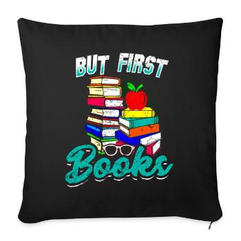 Books Book Reading Literature - Sofa pillowcase 17,3'' x 17,3'' (45 x 45 cm) - black - Front
