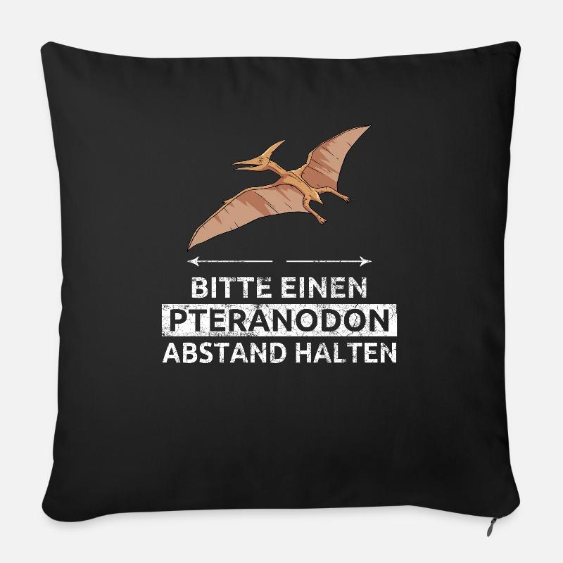 Bitte Einen Pteranodon Abstand Halten Flugsaurier - Sofakissenbezug 45 x 45 cm - Schwarz