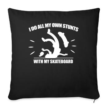 Skateboarder Genesung Skateboard Skater STUNTS - Sofakissenbezug 45 x 45 cm - Schwarz - Vorne