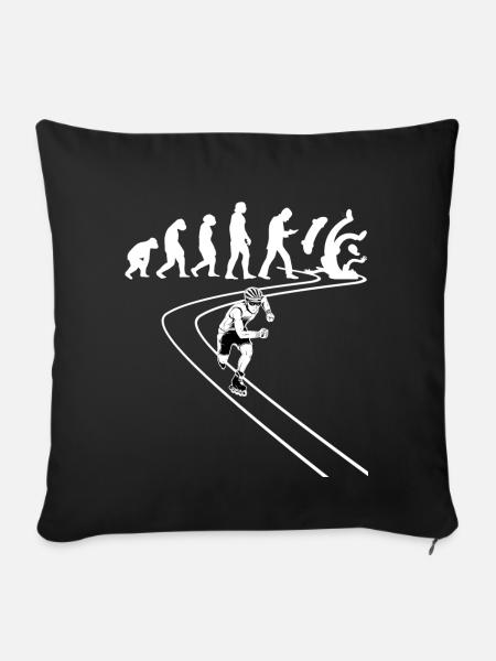 Inline-Skating Rollerskater Inline-Skater - Sofakissenbezug 45 x 45 cm - Schwarz