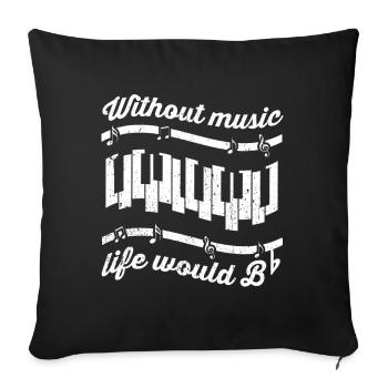 Piano Piano Piano Piano Digital Piano Music Gift - Sofa pillowcase 17,3'' x 17,3'' (45 x 45 cm) - black - Front