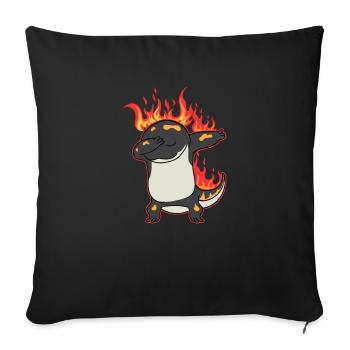 Dabbing Salamander Feuersalamander - Sofakissenbezug 45 x 45 cm - Schwarz - Vorne