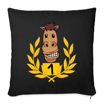Horse Horses Placement Riders Ride Horse Fool - Sofa pillowcase 17,3'' x 17,3'' (45 x 45 cm) - black - Front