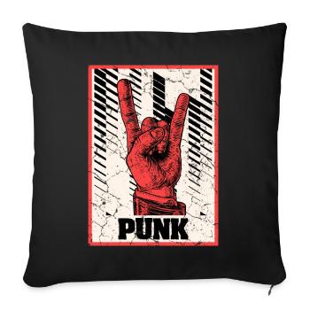 Le punk du Diable Punk - Housse de coussin décorative 45 x 45 cm - noir - Devant