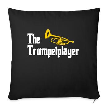 Trompette - Housse de coussin décorative 45 x 45 cm - noir - Devant