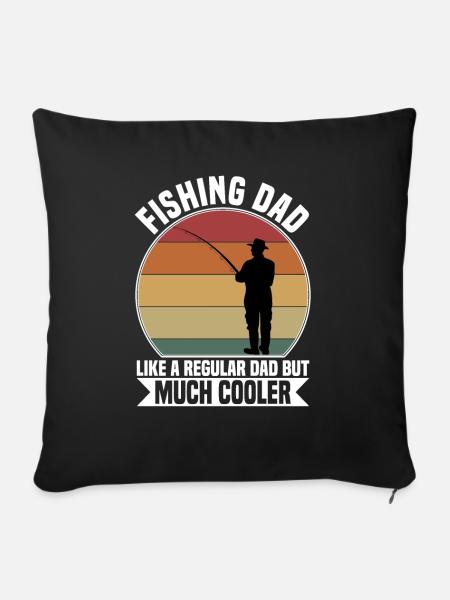 Fishing Dad - Sofakissenbezug 45 x 45 cm - Schwarz