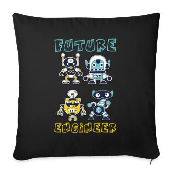 Future Robotics Engineer Kids Robot - Housse de coussin décorative 45 x 45 cm - noir - Devant