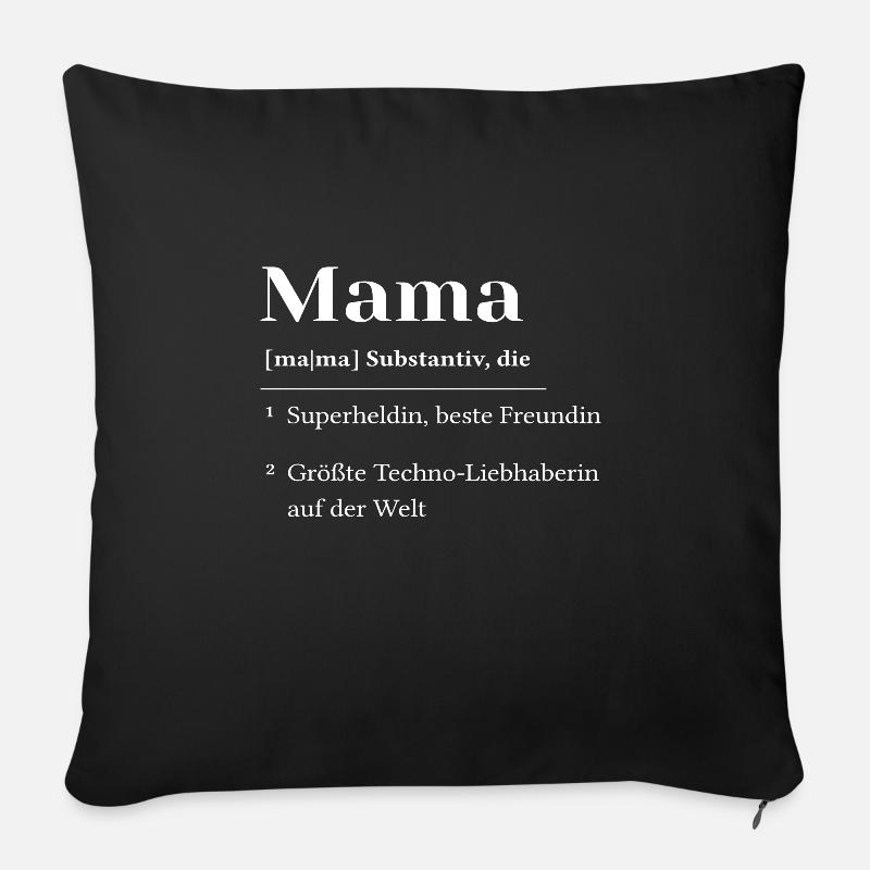 Definition Mama Mutter Mom Muttertag Techno Rave - Sofakissenbezug 45 x 45 cm - Schwarz