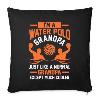 Water polo grandpa Father's Day gift - Sofa pillowcase 17,3'' x 17,3'' (45 x 45 cm) - black - Front