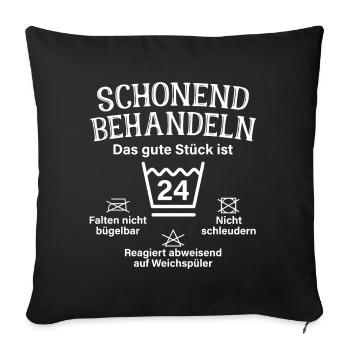 Schonend Behandeln 24 Geschenk Zum 24. Geburtstag - Sofakissenbezug 45 x 45 cm - Schwarz - Vorne