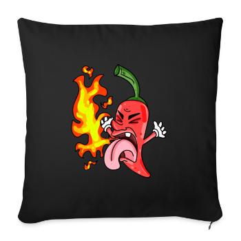 Drôle de piment - Peperoni - Housse de coussin décorative 45 x 45 cm - noir - Devant