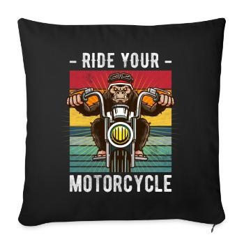 Funny motorcycle saying for motorcyclists! - Sofa pillowcase 17,3'' x 17,3'' (45 x 45 cm) - black - Front