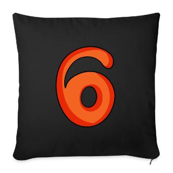 Number 6 Number Number Six - Sofa pillowcase 17,3'' x 17,3'' (45 x 45 cm) - black - Front