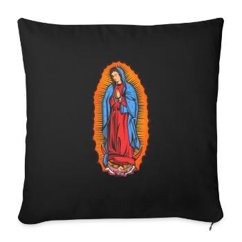 Beautiful virgin Our Lady of Guadalupe - Housse de coussin décorative 45 x 45 cm - noir - Devant