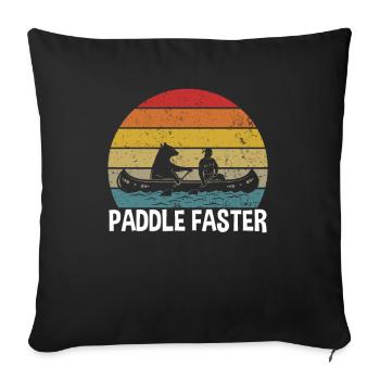 Canoe paddle faster - Sofa pillowcase 17,3'' x 17,3'' (45 x 45 cm) - black - Front