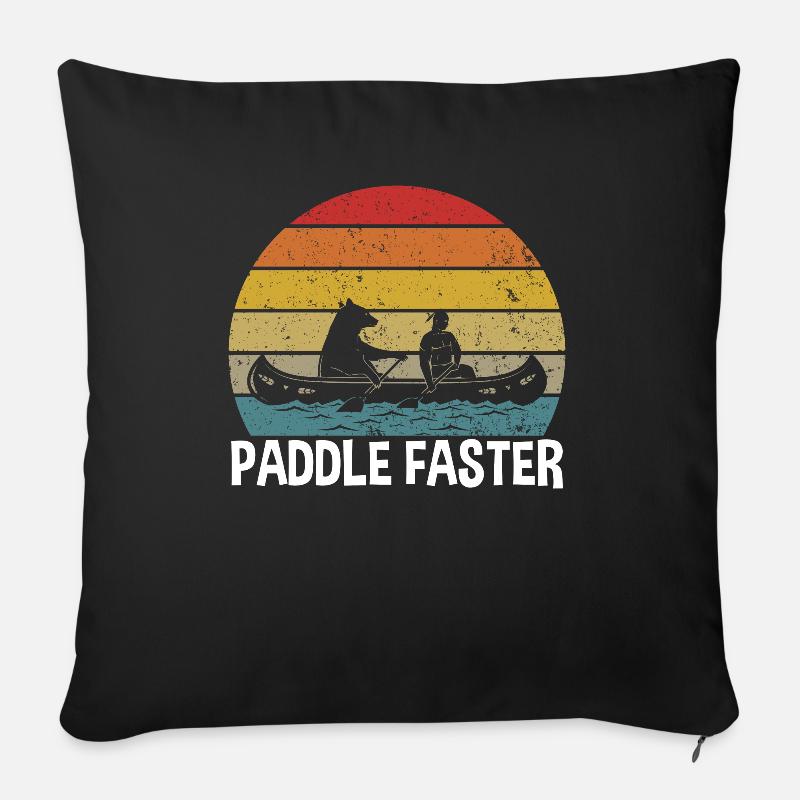 Kanu paddle faster - Sofakissenbezug 45 x 45 cm - Schwarz