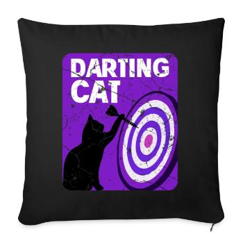 Dartspieler Chat - Housse de coussin décorative 45 x 45 cm - noir - Devant