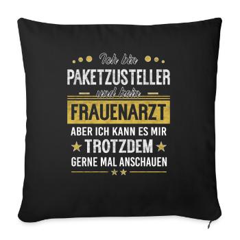 Postbote Briefträger Paketbote Brief Geschenkidee - Sofakissenbezug 45 x 45 cm - Schwarz - Vorne