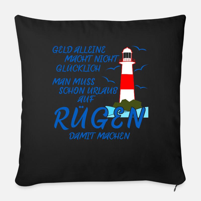 Rügen Spruch Insel Witz - Sofakissenbezug 45 x 45 cm - Schwarz