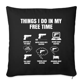 Les choses Dans Mon temps libre Fais des tireurs sportifs - Housse de coussin décorative 45 x 45 cm - noir - Devant