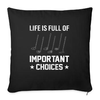 Golfeur golfeur cadeau - Housse de coussin décorative 45 x 45 cm - noir - Devant