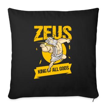 Zeus Roi des dieux Dieux Grecs Mythologi - Housse de coussin décorative 45 x 45 cm - noir - Devant
