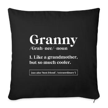 Granny Definition - Mother's Day Gift - Sofa pillowcase 17,3'' x 17,3'' (45 x 45 cm) - black - Front