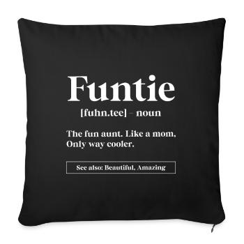 Définition funtie - Cadeau de la fête des Mères - Housse de coussin décorative 45 x 45 cm - noir - Devant