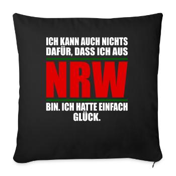 Nordrhein Westfalen NRW lustiges Nordrhein - Sofakissenbezug 45 x 45 cm - Schwarz - Vorne