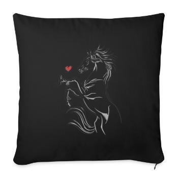 Horse Girl Horses Love Riding Horse Fool - Sofa pillowcase 17,3'' x 17,3'' (45 x 45 cm) - black - Front