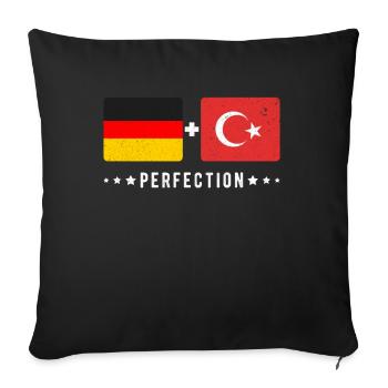 Turquie Allemagne Drapeau - Housse de coussin décorative 45 x 45 cm - noir - Devant