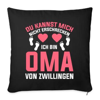 Großmutter Von Zwillingen Oma - Sofakissenbezug 45 x 45 cm - Schwarz - Vorne