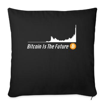 Bitcoin cours Bitcoin Is The Future Bitcoin Button - Housse de coussin décorative 45 x 45 cm - noir - Devant