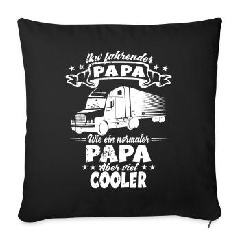 Truck-driving dad - truck trucker truck driver - Sofa pillowcase 17,3'' x 17,3'' (45 x 45 cm) - black - Front