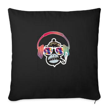 Techno Monkey Rave DJ Music Electro Festival - Sofa pillowcase 17,3'' x 17,3'' (45 x 45 cm) - black - Front