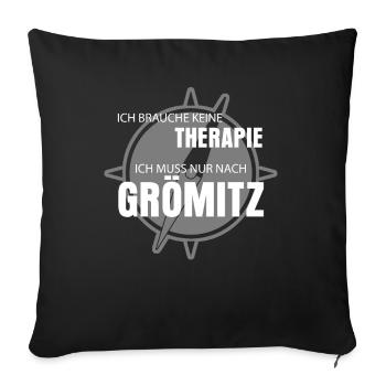 Grömitz Urlaub Spruch - Sofakissenbezug 45 x 45 cm - Schwarz - Vorne
