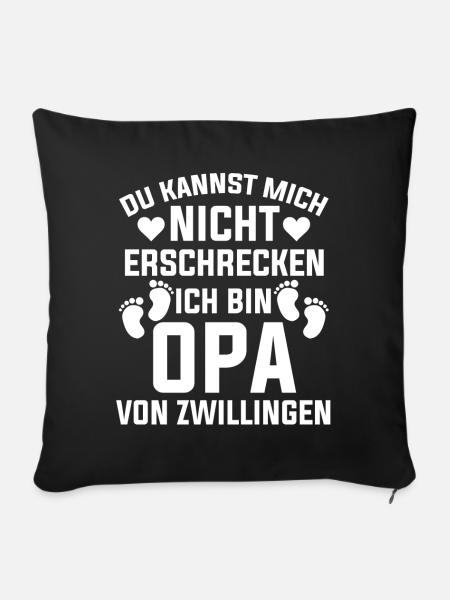 Großvater Von Zwillingen Opa - Sofakissenbezug 45 x 45 cm - Schwarz