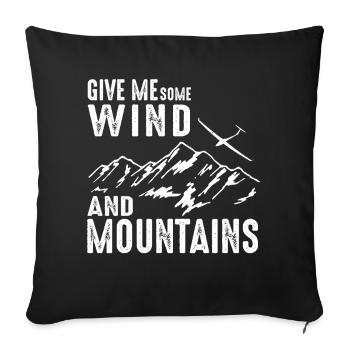 Give Me Some Wind And Moutnains Gliding Glider - Housse de coussin décorative 45 x 45 cm - noir - Devant